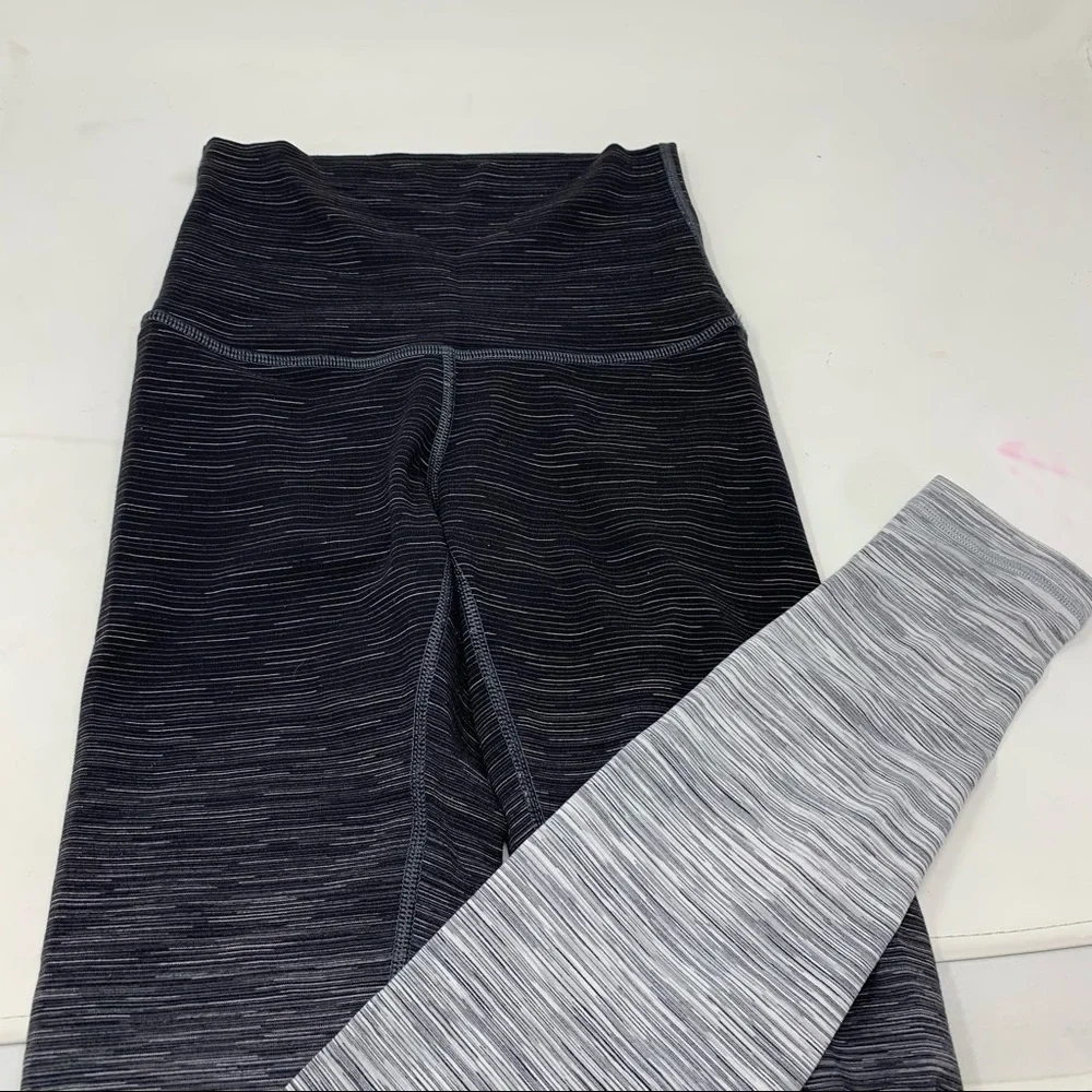 lululemon Wunder Under Leggings Womens 4 Ombre Black White Grey Yoga - Picture 2 of 6